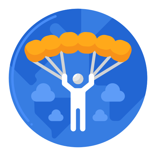 paragliden Flaticons Flat icoon