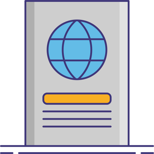 Заграничный пасспорт Flaticons Lineal Color иконка