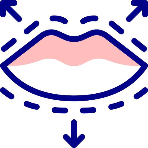 aumento de labios Detailed Mixed Lineal color icono