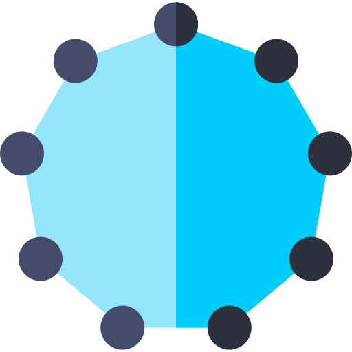 negenhoek Basic Straight Flat icoon