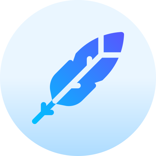 Feather pen Basic Gradient Circular icon