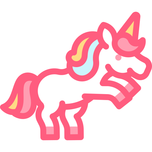 unicorno Detailed color Lineal color icona