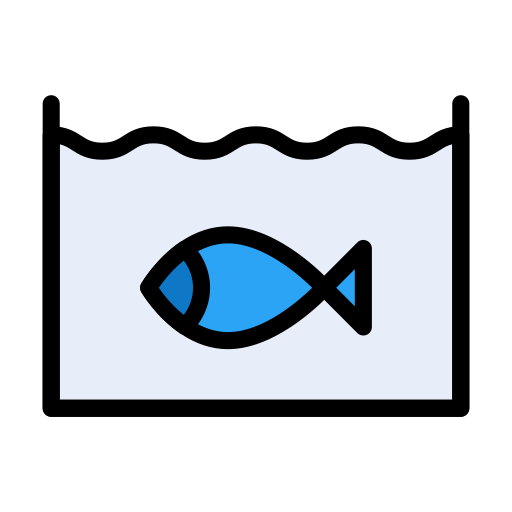 해양 생물 Vector Stall Lineal Color icon