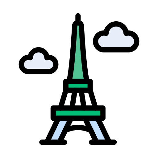 wieża eiffla Vector Stall Lineal Color ikona