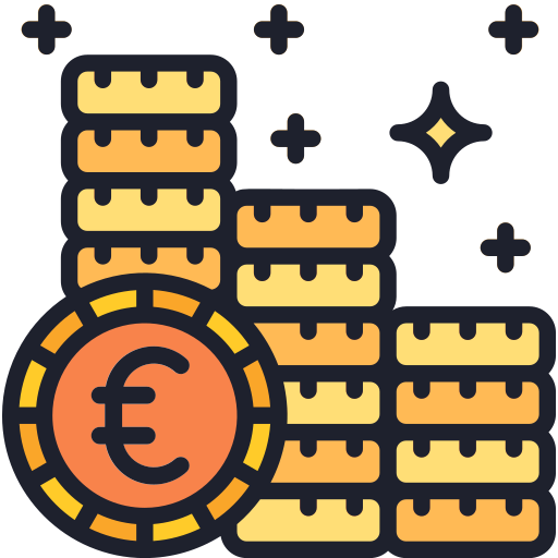 moneta euro Generic Outline Color ikona