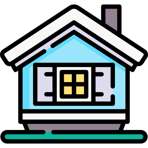 casa de madera Special Lineal color icono