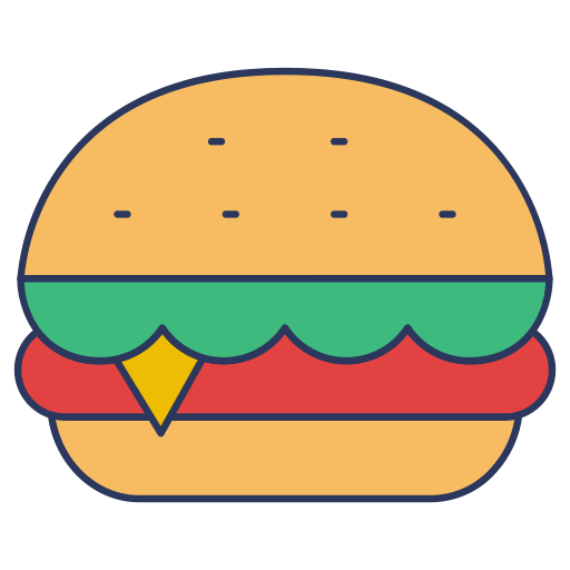 hamburger Dinosoft Lineal Color icona