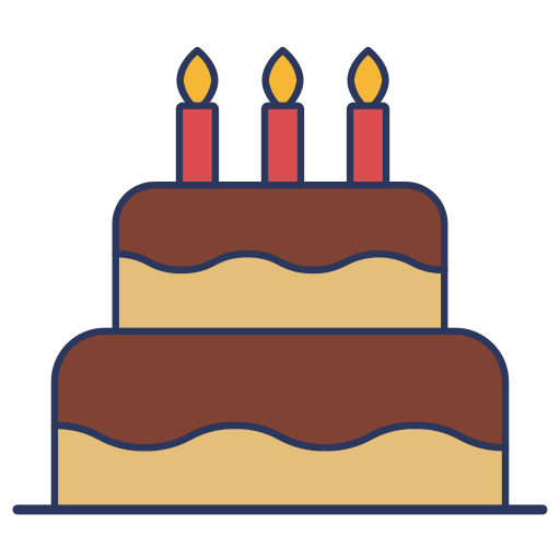 Birthday cake Dinosoft Lineal Color icon