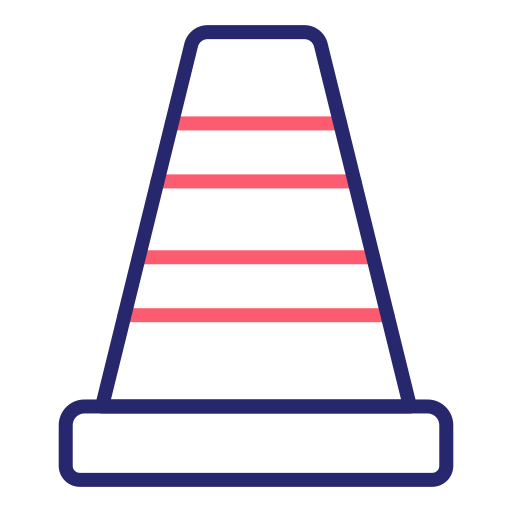 cono de tráfico Generic Outline Color icono