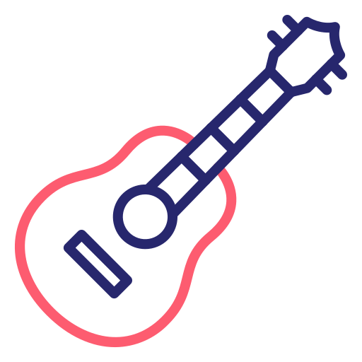 Гавайская гитара Generic Outline Color иконка