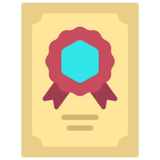 Certificate Juicy Fish Flat icon