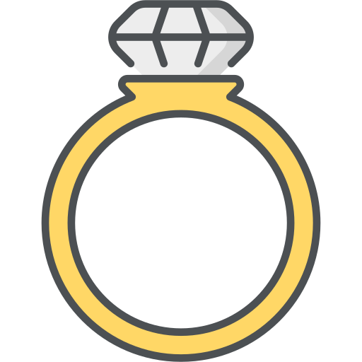 anello di diamanti Generic Outline Color icona