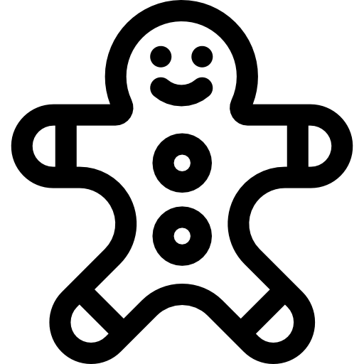 piernikowy ludzik Basic Rounded Lineal ikona