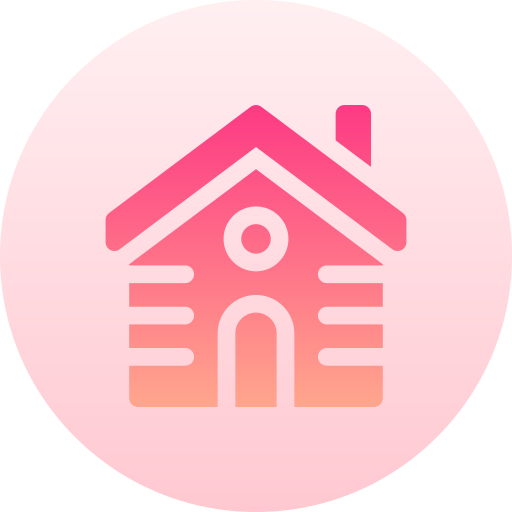 casa de madera Basic Gradient Circular icono