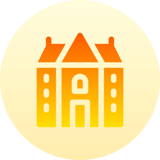 mansión Basic Gradient Circular icono