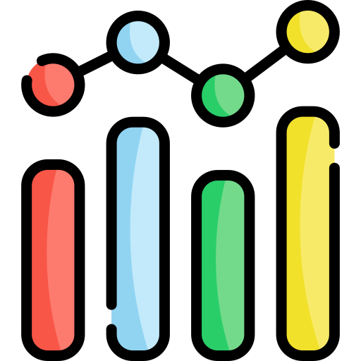 estadisticas Kawaii Lineal color icono