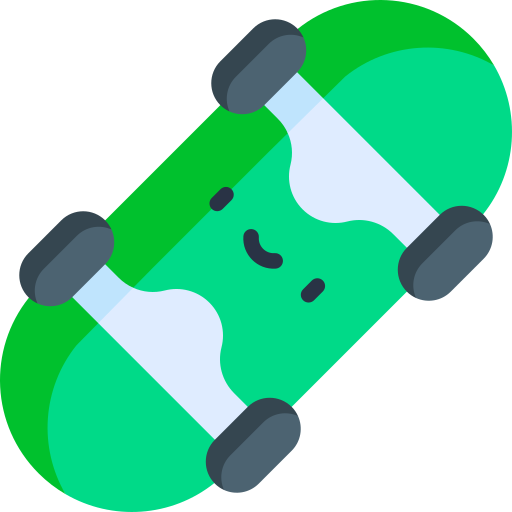 스케이트보드 Kawaii Flat icon