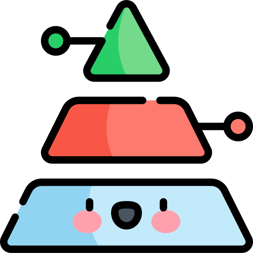 pyramidendiagramm Kawaii Lineal color icon