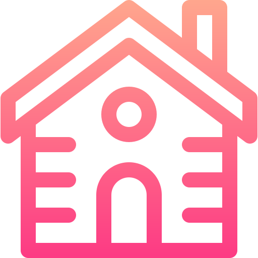 Wooden house Basic Gradient Lineal color icon