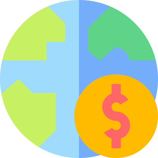 financiero mundial Basic Straight Flat icono