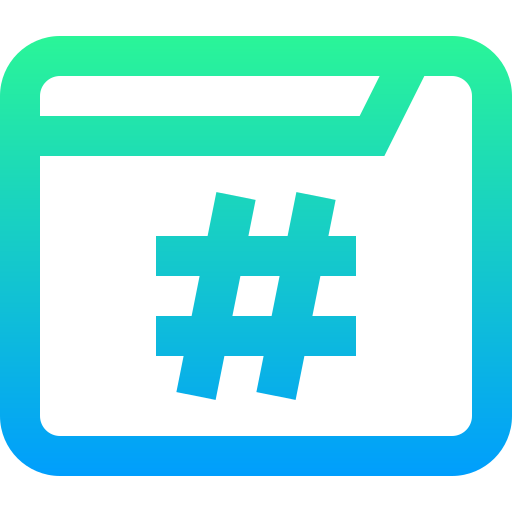 hashtag Super Basic Straight Gradient icoon