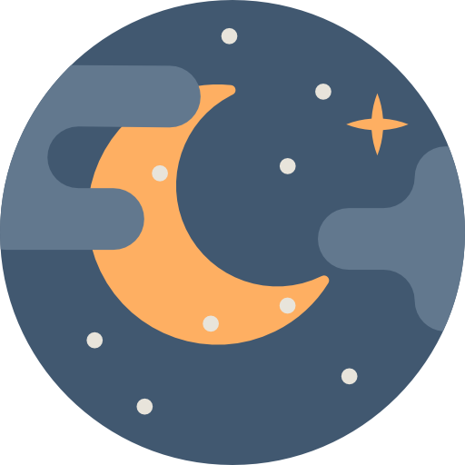 nacht Detailed Flat Circular Flat icoon