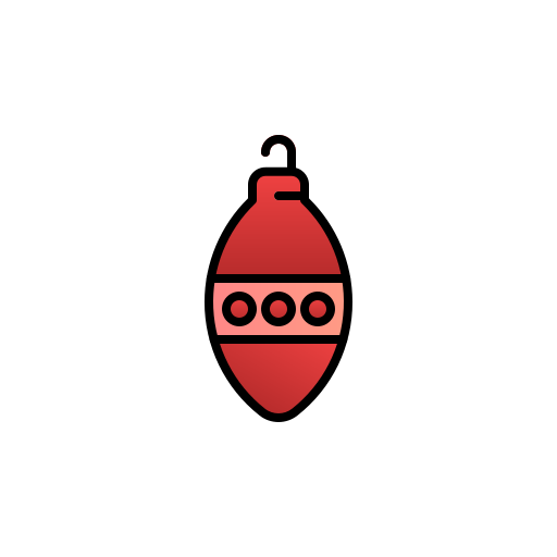 Bauble Generic Thin Outline Color icon