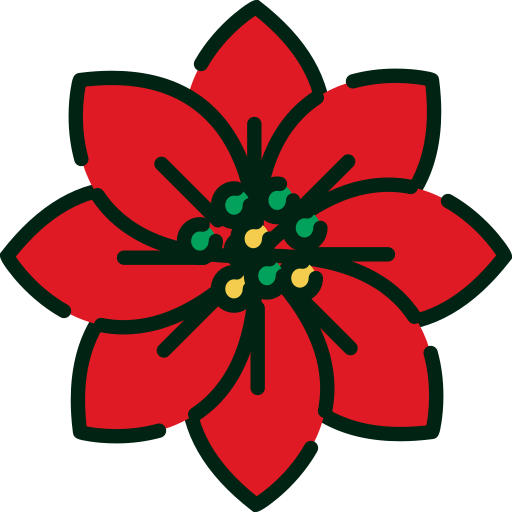 Poinsettia Generic Outline Color icon