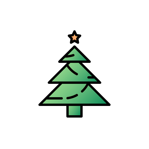 Рождественская елка Generic Thin Outline Color иконка