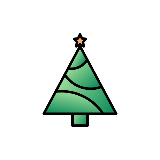 drzewko świąteczne Generic Thin Outline Color ikona