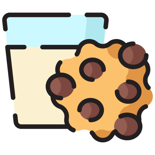 galleta y leche Generic Outline Color icono
