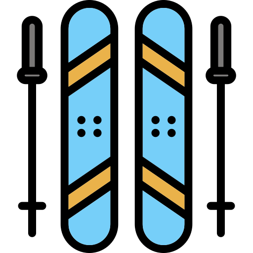 Ski equipment Generic Outline Color icon