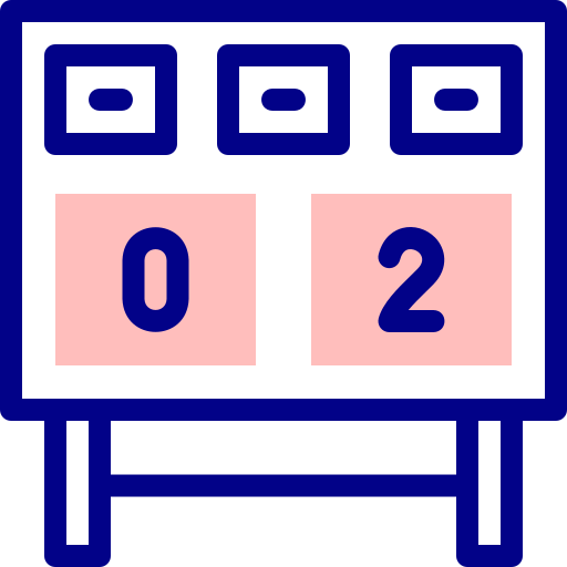 スコアボード Detailed Mixed Lineal color icon