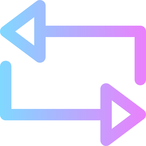 transferencia de datos Super Basic Rounded Gradient icono