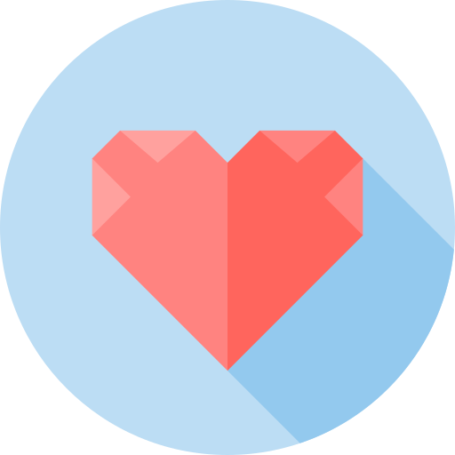 corazón Flat Circular Flat icono