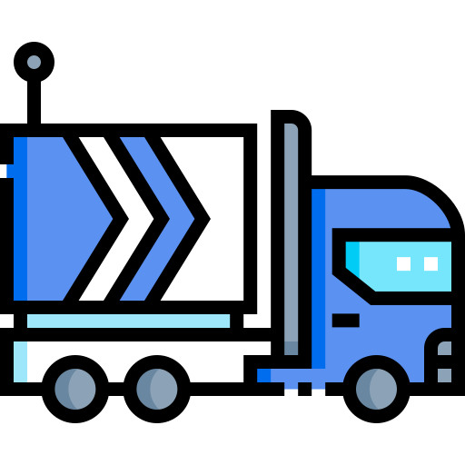 vrachtwagen laden Detailed Straight Lineal color icoon