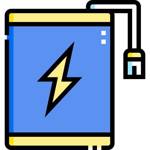 oplaadbare batterij Detailed Straight Lineal color icoon