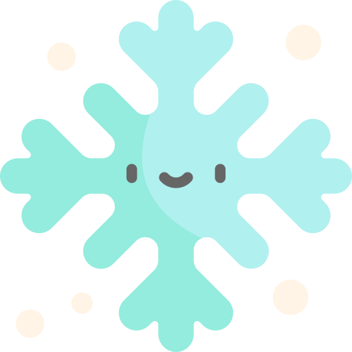 copos de nieve Kawaii Flat icono