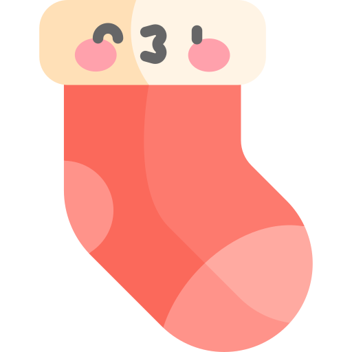 Christmas stocking Kawaii Flat icon