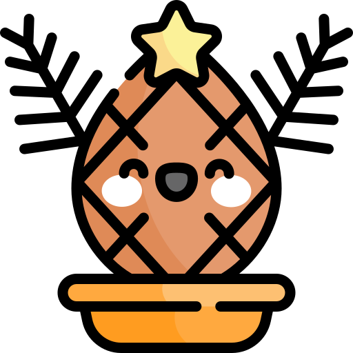 cono de pino Kawaii Lineal color icono
