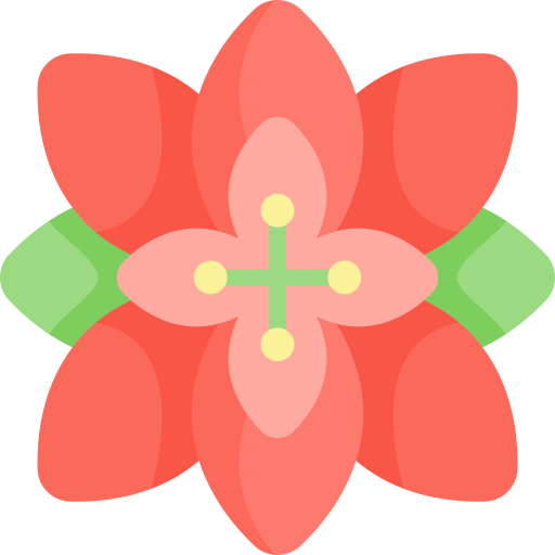 Poinsettia Kawaii Flat icon