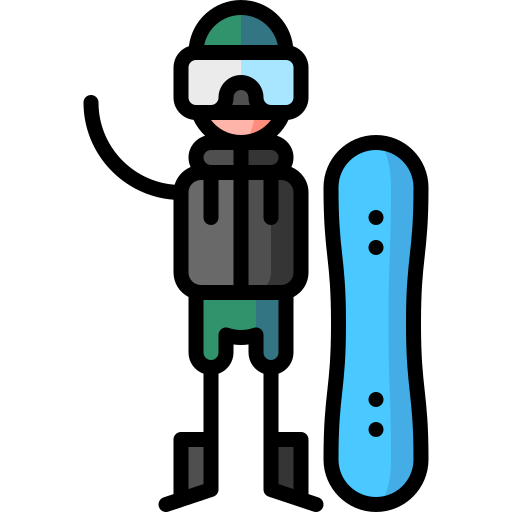 snowboard Puppet Characters Lineal Color ikona