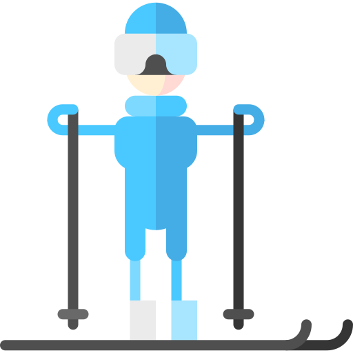 Skiing Puppet Characters Flat icon