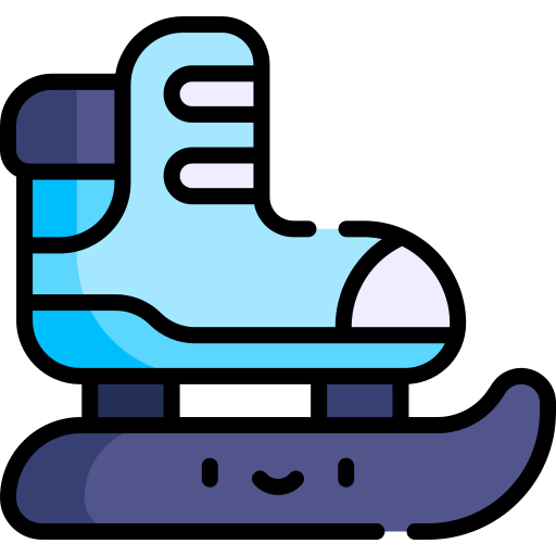 Ice skate Kawaii Lineal color icon