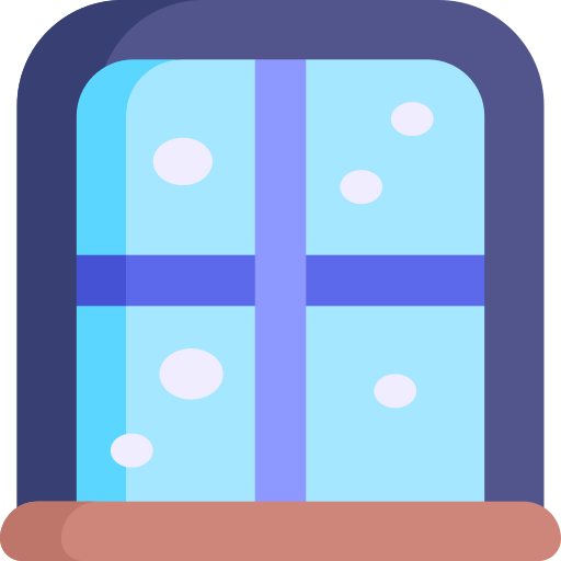 ventana Kawaii Flat icono