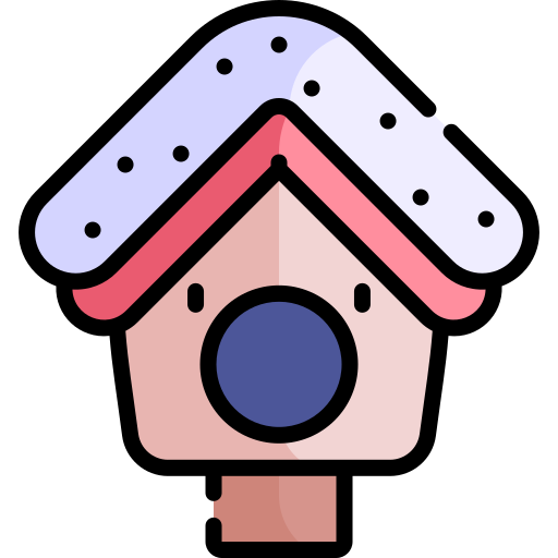 dom dla ptaków Kawaii Lineal color ikona