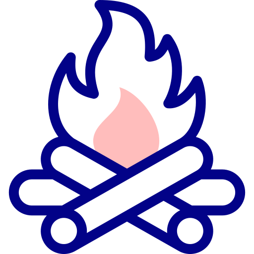 たき火 Detailed Mixed Lineal color icon