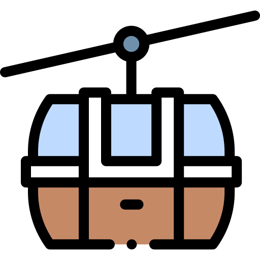 케이블카 Detailed Rounded Lineal color icon