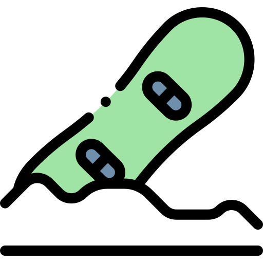 スノーボード Detailed Rounded Lineal color icon