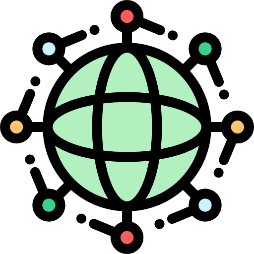 通信網 Detailed Rounded Lineal color icon